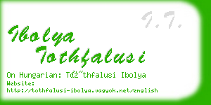 ibolya tothfalusi business card